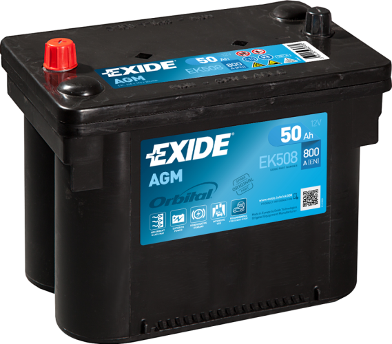 Аккумулятор легковой Exide AGM Orbital EK508 50 а/ч 800А Прямая полярность