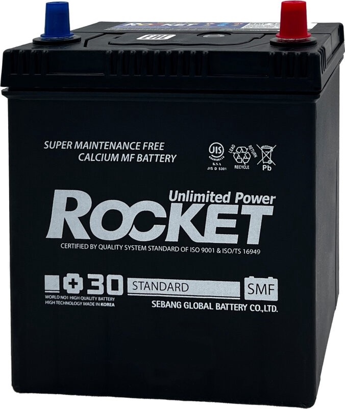 Батарея аккумуляторная ROCKET SMF42B19L 40А/ч 340А обратная полярн. тонкие вынос. (Азия) клеммы