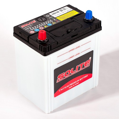 Батарея аккумуляторная Solite 44B19R 44А/ч 350А прямая полярн. тонкие вынос. (Азия) клеммы