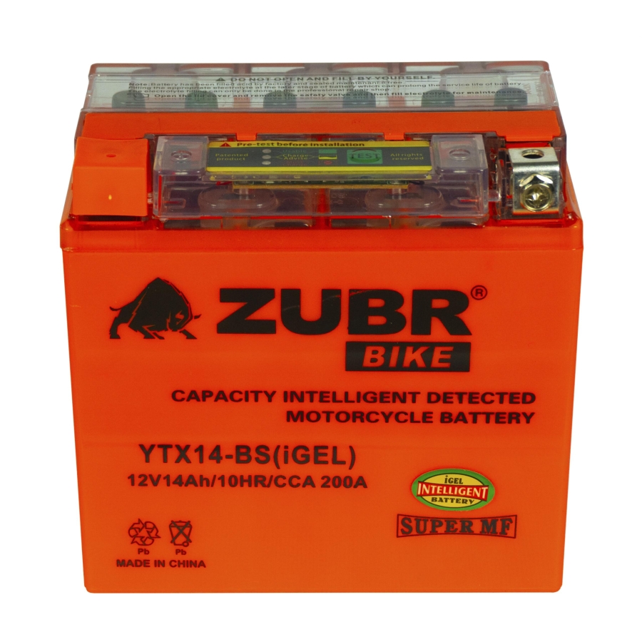 Аккумуляторная батарея ZUBR YTX14-BS (iGEL) 14 Ah