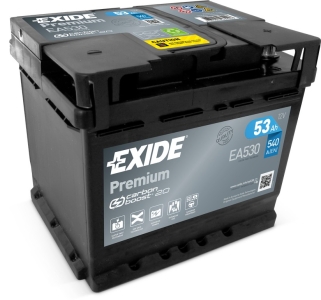 Аккумулятор легковой Exide Premium EA530 53 а/ч 540А Обратная полярность