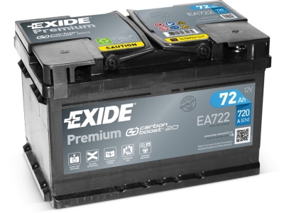Аккумулятор легковой Exide Premium EA722 72 а/ч 720А Обратная полярность