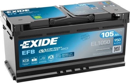 Аккумулятор легковой Exide EFB EL1050 105 а/ч 950А Обратная полярность